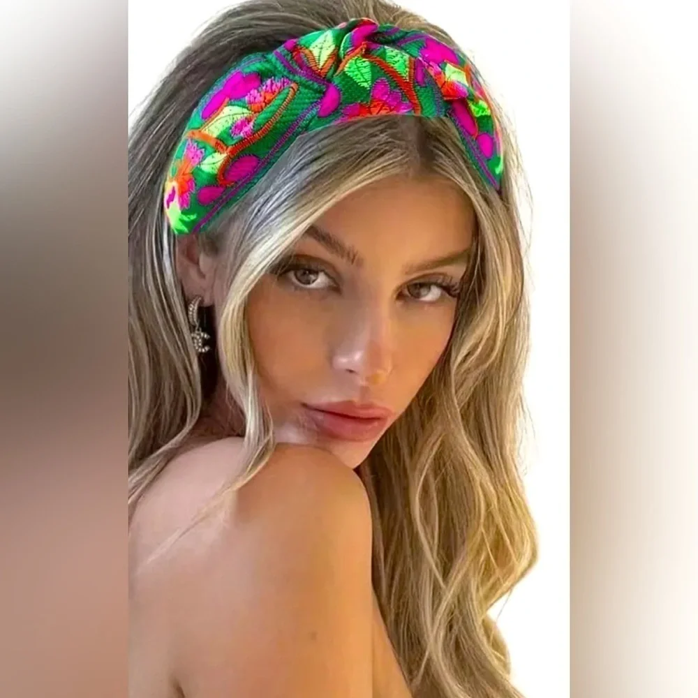 Colorful Green Boho Headband